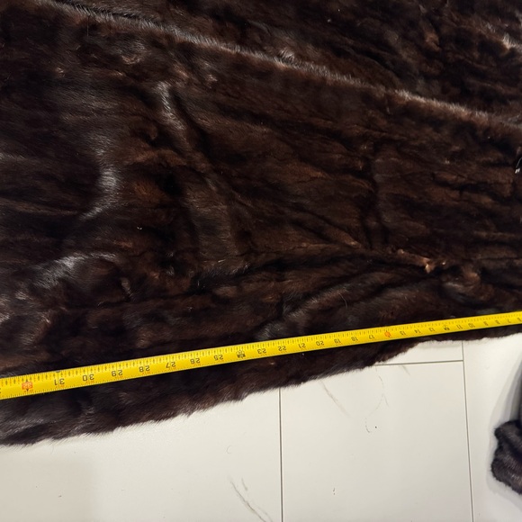 Vintage Women's Long Full CANADA Mink Fur Coat Dark Brown Hollywood Regency - Picture 9 of 10